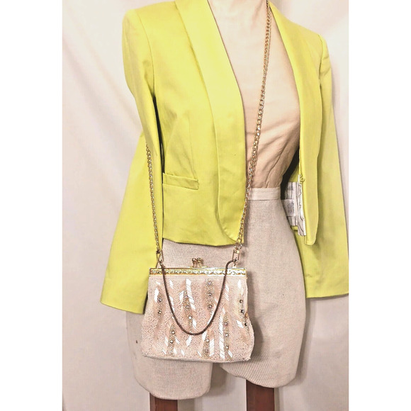 Victorian Glass BEADED Iridescent Bead 14K Plated Evening ART DECO NOUVEAU Purse - Picture 3 of 16